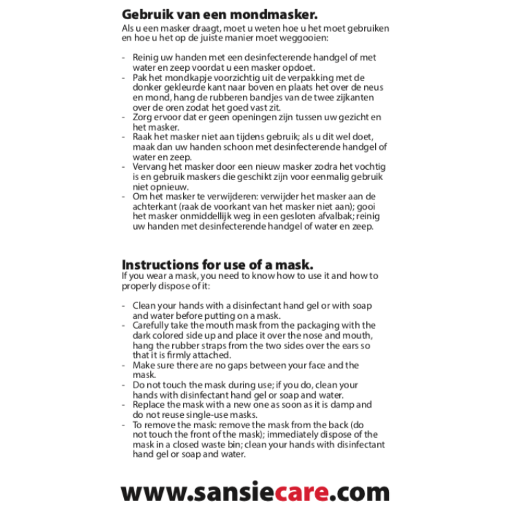 200x Sansie Care Type IIR Medische Mondkapjes 10-Pack zwart