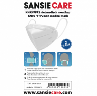 50x Sansie Care FFP2 Mondkapje 2-Pack Wit
